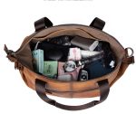 Top Grain Leather Vintage Casual Men's Tote Bag - Image 8