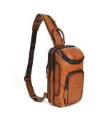 Vintage Leather Trendy Men's Chest Bag for Commute - Image 7