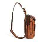 Vintage Leather Trendy Men's Chest Bag for Commute - Image 8