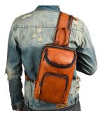 Vintage Leather Trendy Men's Chest Bag for Commute - Image 3