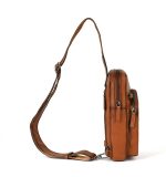 Vintage Leather Practical Men's Shoulder Bag - Image 9