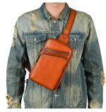 Vintage Leather Practical Men's Shoulder Bag - Image 2