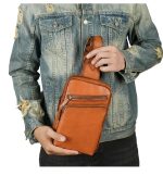 Vintage Leather Practical Men's Shoulder Bag - Image 4