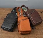 Vintage Leather Practical Men's Shoulder Bag - Image 6