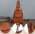 Top Grain Leather Men's Casual Chest Bag - Image 5