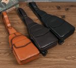 Top Grain Leather Men's Casual Chest Bag - Image 6