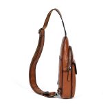 Top Grain Leather Men's Casual Chest Bag - Image 9