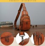 Cowhide Leather New Vintage Men's Sling Bag - Image 5