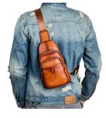 Cowhide Leather New Vintage Men's Sling Bag - Image 3