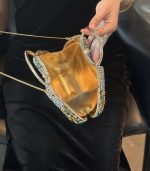 Bling Beaded Flower Party Clutch with Top Handle - Image 4