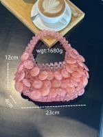 Barbie Pink Shell Beaded Handbag for Women - Image 3