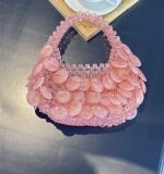 Barbie Pink Shell Beaded Handbag for Women - Image 4