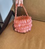 Barbie Pink Shell Beaded Handbag for Women - Image 7