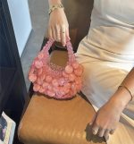 Barbie Pink Shell Beaded Handbag for Women - Image 6