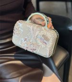 Elegant Floral Sequin Box Clutch for Women - Image 5