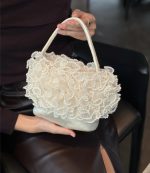 Vintage Handmade Pearl Floral Handbag for Women - Image 6