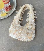Hand-Woven Natural Shell Pearl Shoulder Bag - Image 7