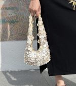 Hand-Woven Natural Shell Pearl Shoulder Bag - Image 8