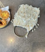 Hand-Beaded Pearl Tassel Evening Clutch - Image 4