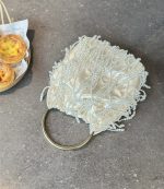 Hand-Beaded Pearl Tassel Evening Clutch - Image 8