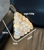 Natural Shell Beaded Clutch Resort Evening Bag - Image 3