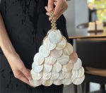 Natural Shell Beaded Clutch Resort Evening Bag - Image 2