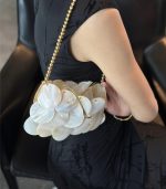 Natural Shell Beaded Clutch Resort Evening Bag - Image 9