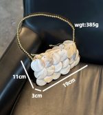 Natural Shell Beaded Clutch Resort Evening Bag - Image 13